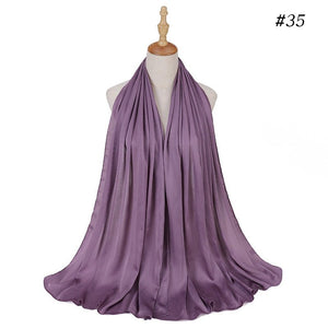 Satin Silk Hijab Scarf Muslim Women Veil Headwraps Ladies Headscarf for Women Muslim Fashion Shawl Islam Clothing Ramadan Scarf | TageUnlimited