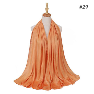 Satin Silk Hijab Scarf Muslim Women Veil Headwraps Ladies Headscarf for Women Muslim Fashion Shawl Islam Clothing Ramadan Scarf | TageUnlimited
