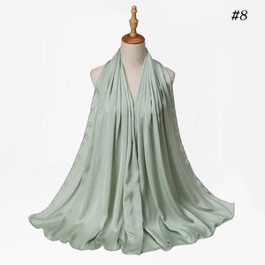 Satin Silk Hijab Scarf Muslim Women Veil Headwraps Ladies Headscarf for Women Muslim Fashion Shawl Islam Clothing Ramadan Scarf | TageUnlimited