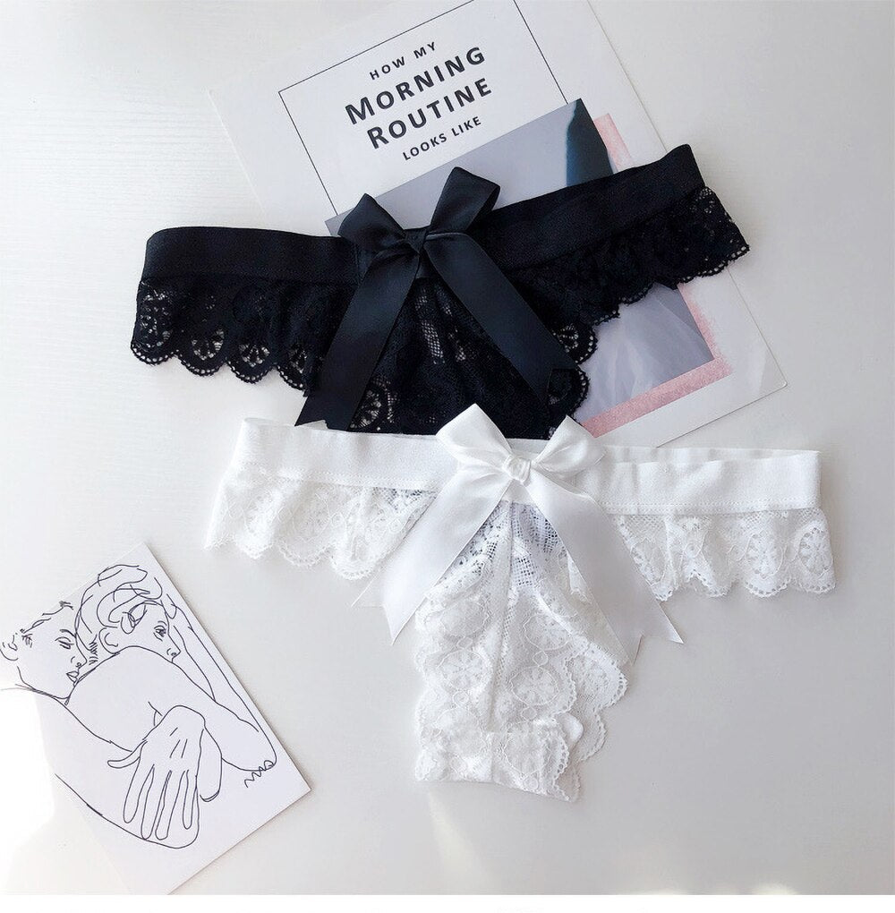 Sexy Lace Thongs Women G String Butterfly Low Waist Panties Transparent Underwear Ladies Briefs Lingere Panty Womens Underware | TageUnlimited