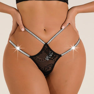 Sexy Lace Transparent Panties Women Double Strap Low Waist Thong Sexy Lingerie Breathable G-string Underwear Sensual Tangas | TageUnlimited