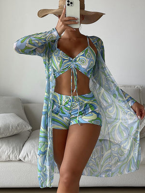 Sexy Print Bikini Women High Waist Swimsuit Cover Up Swimwear Female Lady Bathing Suit Swimming Summer Beachwear | TageUnlimited
