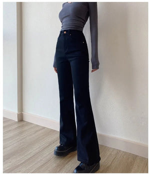 Skinny Bell Bottom Jeans High Waist Stretch Straight Slim Fit Flared Denim Pants | 0 | TageUnlimited