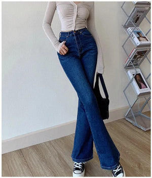 Skinny Bell Bottom Jeans High Waist Stretch Straight Slim Fit Flared Denim Pants | 0 | TageUnlimited