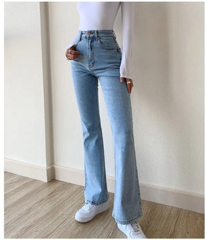 Skinny Bell Bottom Jeans High Waist Stretch Straight Slim Fit Flared Denim Pants | 0 | TageUnlimited