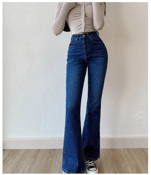 Skinny Bell Bottom Jeans High Waist Stretch Straight Slim Fit Flared Denim Pants | 0 | TageUnlimited