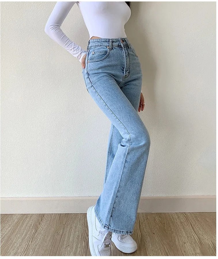 Skinny Bell Bottom Jeans High Waist Stretch Straight Slim Fit Flared Denim Pants | 0 | TageUnlimited