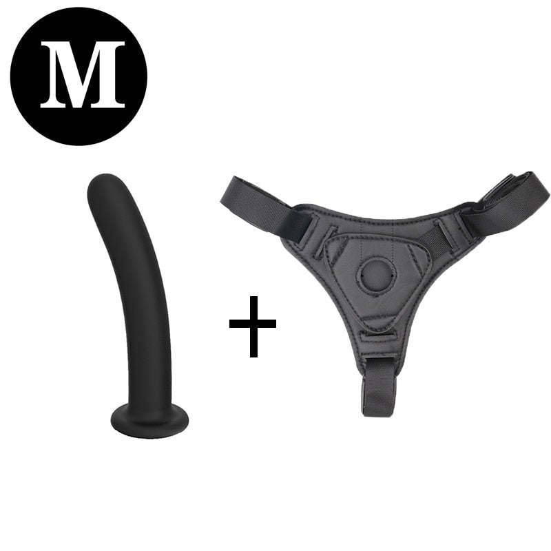 Strap on Dildo Soft Silicone Penis With Strong Suction Cup Strapon Dildo Lesbian Adult Sex Toys for Lesbian | TageUnlimited