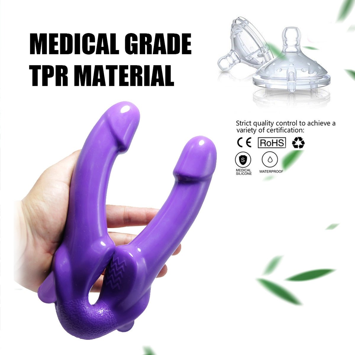 Strapless Strap-on Dildo Vibrator for Couples Strapon for Lesbian Wireless Remote Control Double-heads Vibrator Adult Sex Toys | TageUnlimited