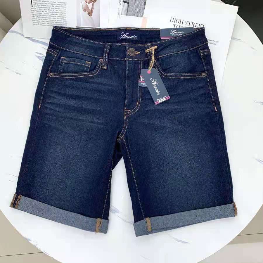 Summer Fashion Shorts Women High Waist knee length Jeans Elastic Flanging Breeches Feminino Five Points Denim Shorts Plus Size | 0 | TageUnlimited