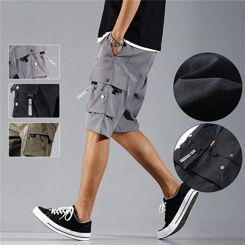 Men Military Cargo Shorts Solid Multi Pocket Casual Fitness Loose Work Pants Summer Male Tactical Shorts Joggers | TageUnlimited
