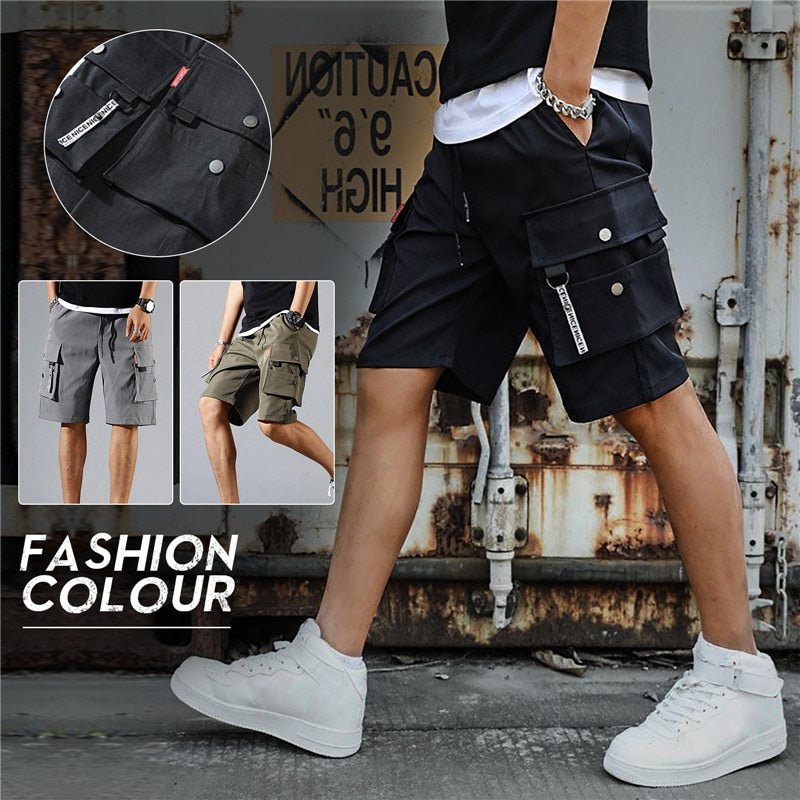 Men Military Cargo Shorts Solid Multi Pocket Casual Fitness Loose Work Pants Summer Male Tactical Shorts Joggers | TageUnlimited
