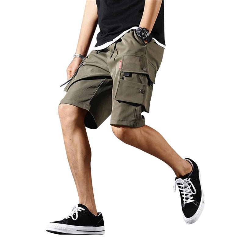 Summer Hot Men&#39;s Military Cargo Shorts Solid Multi Pocket Casual Fitness Loose Work Pants Summer Male Tactical Shorts Joggers | TageUnlimited