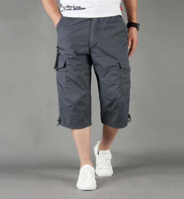 Summer Men&#39;s Casual Cotton Cargo Shorts Overalls Long Length Multi Pocket Hot breeches Military Capri Pants Male Tactical Short | 0 | Tage-Active