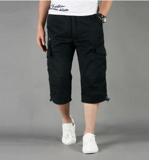 Summer Men&#39;s Casual Cotton Cargo Shorts Overalls Long Length Multi Pocket Hot breeches Military Capri Pants Male Tactical Short | 0 | Tage-Active