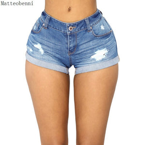Summer Women Sexy Crimping Denim Shorts Ladies Vintage Mid waist sexy Ripped Tassel casual Hot Short Jeans Femme Slim Streetwear | TageUnlimited