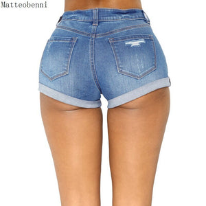 Summer Women Sexy Crimping Denim Shorts Ladies Vintage Mid waist sexy Ripped Tassel casual Hot Short Jeans Femme Slim Streetwear | TageUnlimited