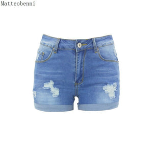 Summer Women Sexy Crimping Denim Shorts Ladies Vintage Mid waist sexy Ripped Tassel casual Hot Short Jeans Femme Slim Streetwear | TageUnlimited