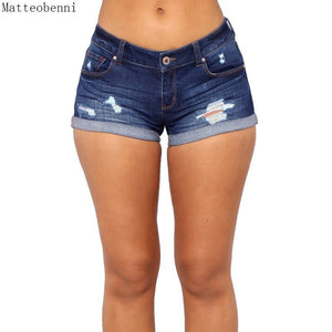 Summer Women Sexy Crimping Denim Shorts Ladies Vintage Mid waist sexy Ripped Tassel casual Hot Short Jeans Femme Slim Streetwear | TageUnlimited