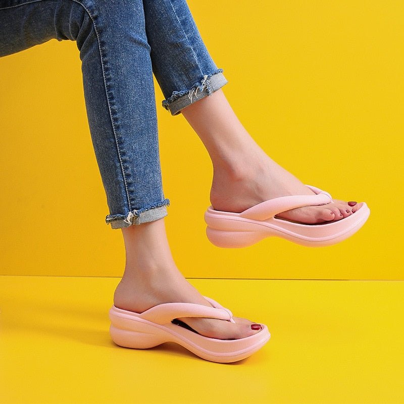Summer Women Slippers EVA Soft Sides Shoes Garden Shoes Wedges Sweet Sandals Antiskid Female Platform Flip Flops For Stenio | 0 | Tage-Active