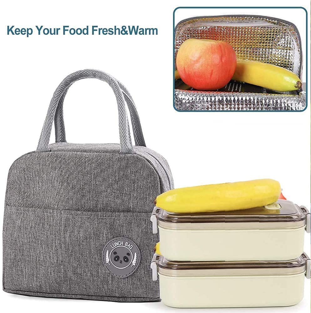 Thermal Lunch Dinner Bags Canvas Gold Letter Handbag Picnic Travel Breakfast Box School Child Convenient Lunch Bag Tote Food Bag | 0 | Tage-Active