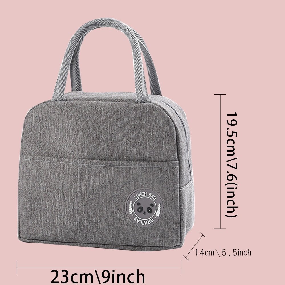 Thermal Lunch Dinner Bags Canvas Gold Letter Handbag Picnic Travel Breakfast Box School Child Convenient Lunch Bag Tote Food Bag | 0 | Tage-Active