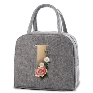 Thermal Lunch Dinner Bags Canvas Gold Letter Handbag Picnic Travel Breakfast Box School Child Convenient Lunch Bag Tote Food Bag | 0 | Tage-Active
