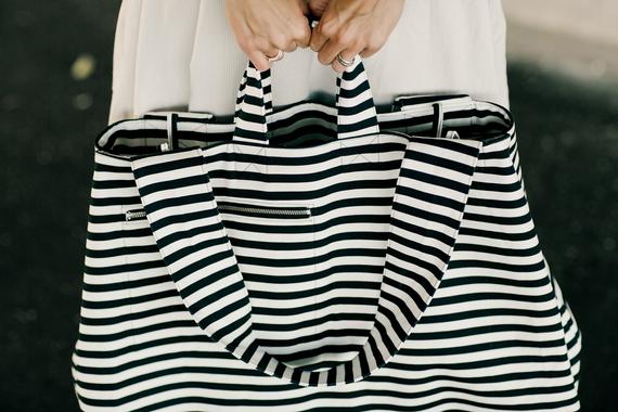 Thick Large Canvas Fashion Durable Women Black And White Stripes Shoulder Bag Shopping Tote Flax Cotton Shopping Bags Maximal | 0 | TageUnlimited