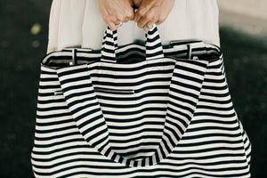 Thick Large Canvas Fashion Durable Women Black And White Stripes Shoulder Bag Shopping Tote Flax Cotton Shopping Bags Maximal | 0 | TageUnlimited