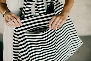 Thick Large Canvas Fashion Durable Women Black And White Stripes Shoulder Bag Shopping Tote Flax Cotton Shopping Bags Maximal | 0 | TageUnlimited