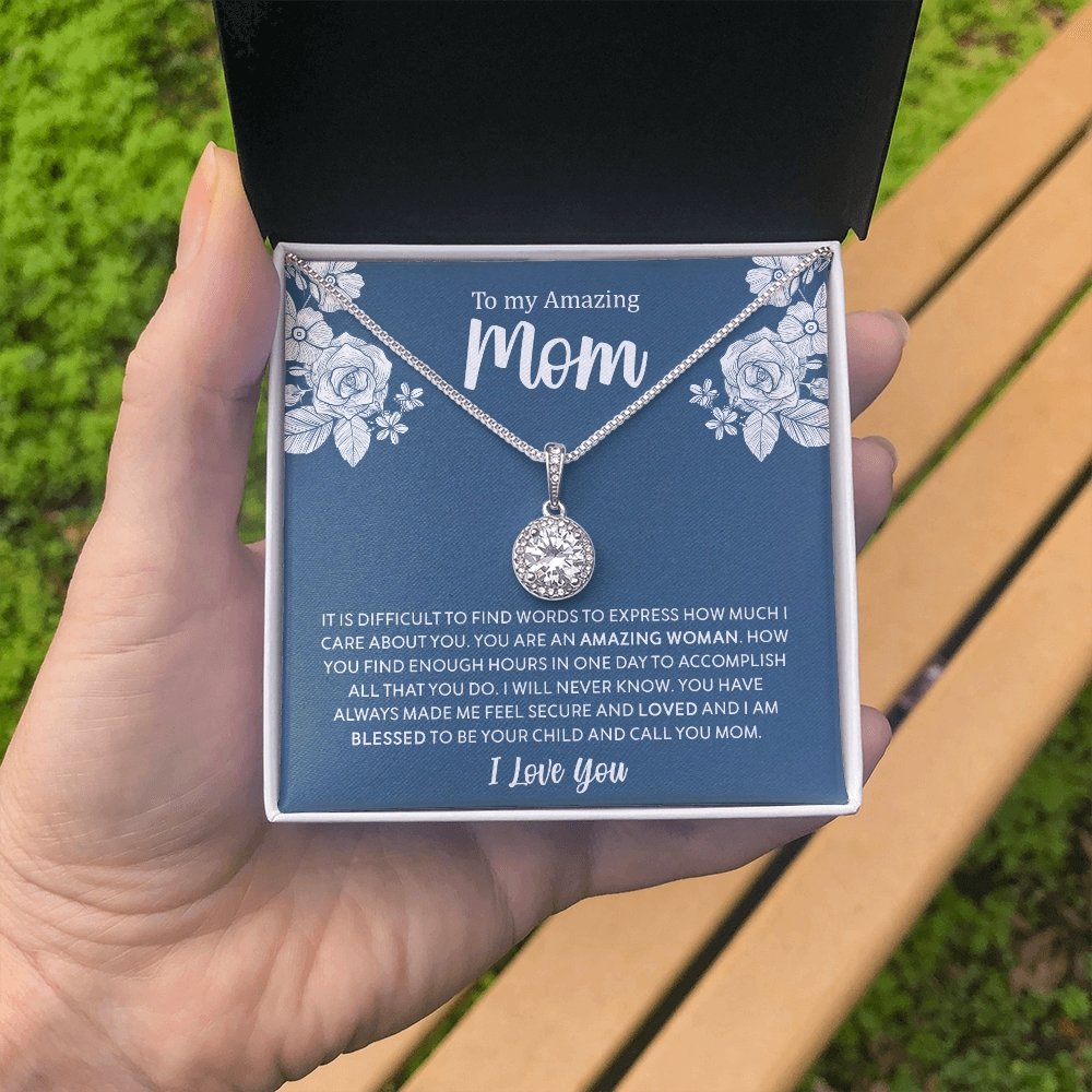 To My Amazing Mom | It Is Difficult To Find Words | Jewelry | C30187TR, lx-C30187, PB23-WOOD, PROD-2030773, PT-2646, TNM-1, USER-43062 | TageUnlimited