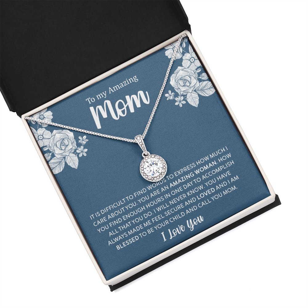 To My Amazing Mom | It Is Difficult To Find Words | Jewelry | C30187TR, lx-C30187, PB23-WOOD, PROD-2030773, PT-2646, TNM-1, USER-43062 | TageUnlimited