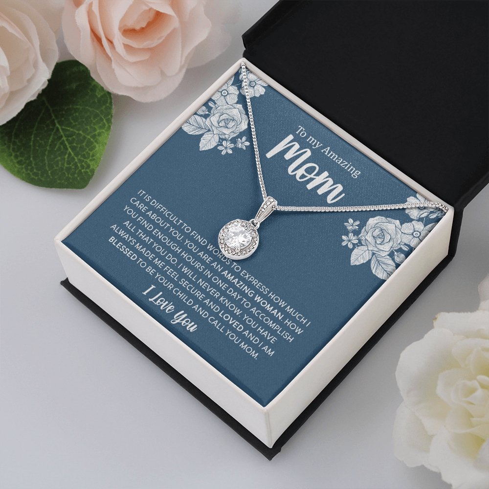 To My Amazing Mom | It Is Difficult To Find Words | Jewelry | C30187TR, lx-C30187, PB23-WOOD, PROD-2030773, PT-2646, TNM-1, USER-43062 | TageUnlimited