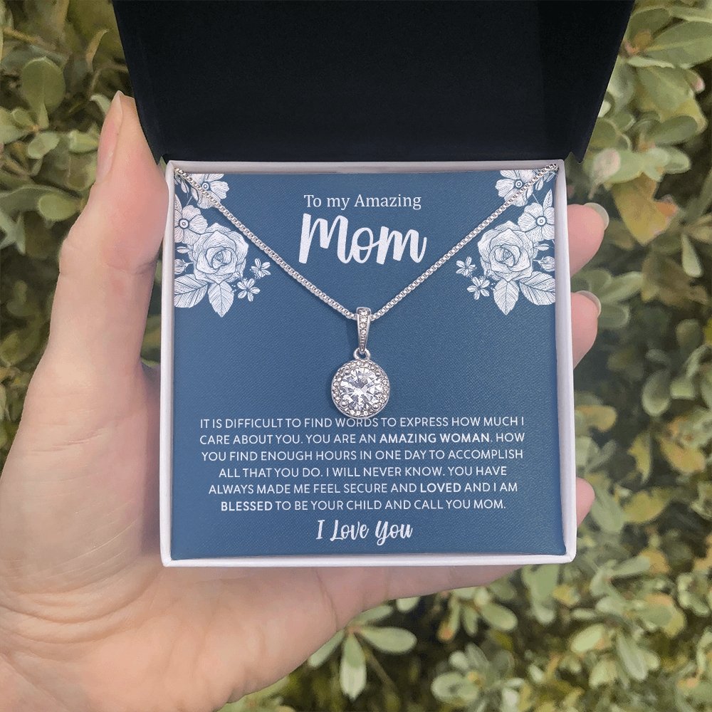 To My Amazing Mom | It Is Difficult To Find Words | Jewelry | C30187TR, lx-C30187, PB23-WOOD, PROD-2030773, PT-2646, TNM-1, USER-43062 | TageUnlimited