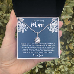 To My Amazing Mom | It Is Difficult To Find Words | Jewelry | C30187TR, lx-C30187, PB23-WOOD, PROD-2030773, PT-2646, TNM-1, USER-43062 | TageUnlimited