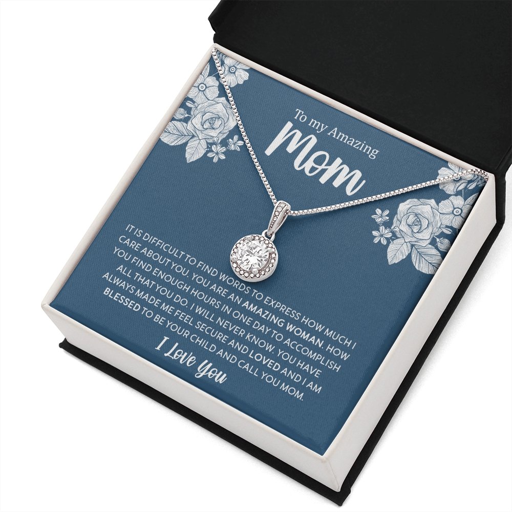 To My Amazing Mom | It Is Difficult To Find Words | Jewelry | C30187TR, lx-C30187, PB23-WOOD, PROD-2030773, PT-2646, TNM-1, USER-43062 | TageUnlimited