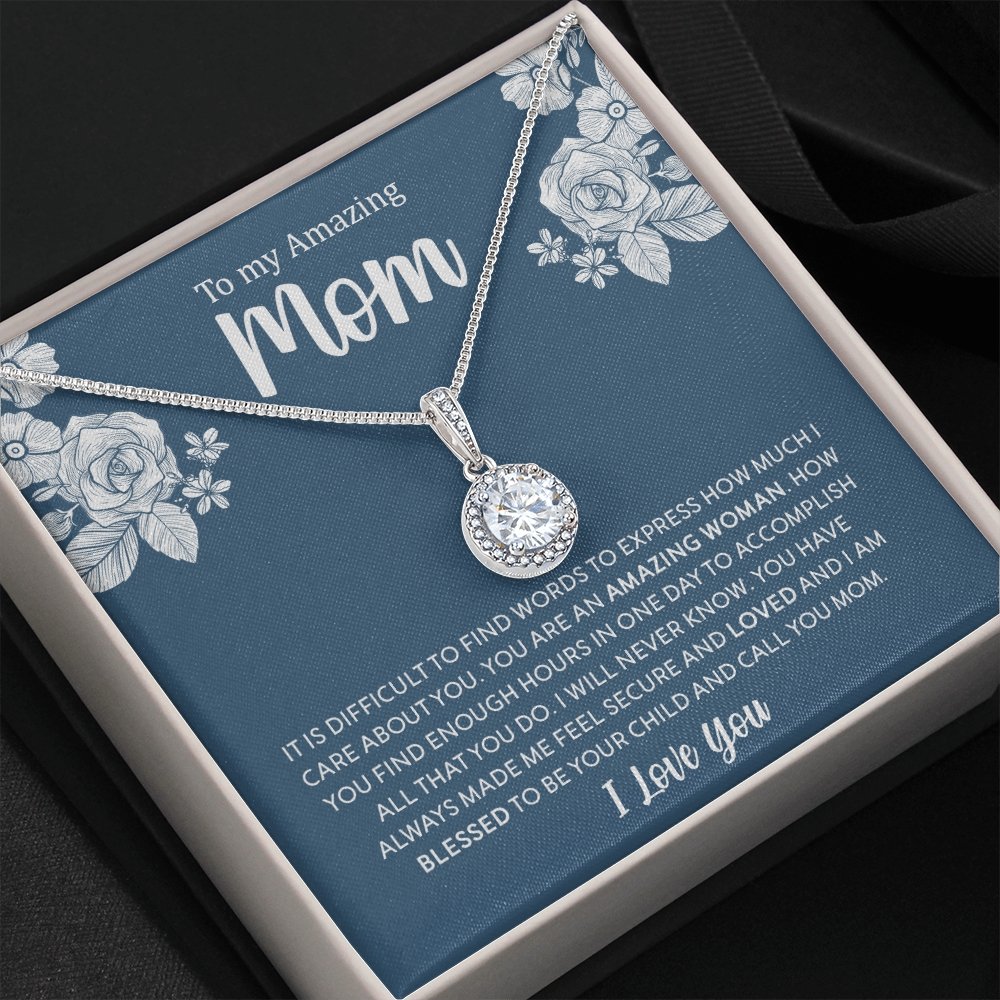 To My Amazing Mom | It Is Difficult To Find Words | Jewelry | C30187TR, lx-C30187, PB23-WOOD, PROD-2030773, PT-2646, TNM-1, USER-43062 | TageUnlimited