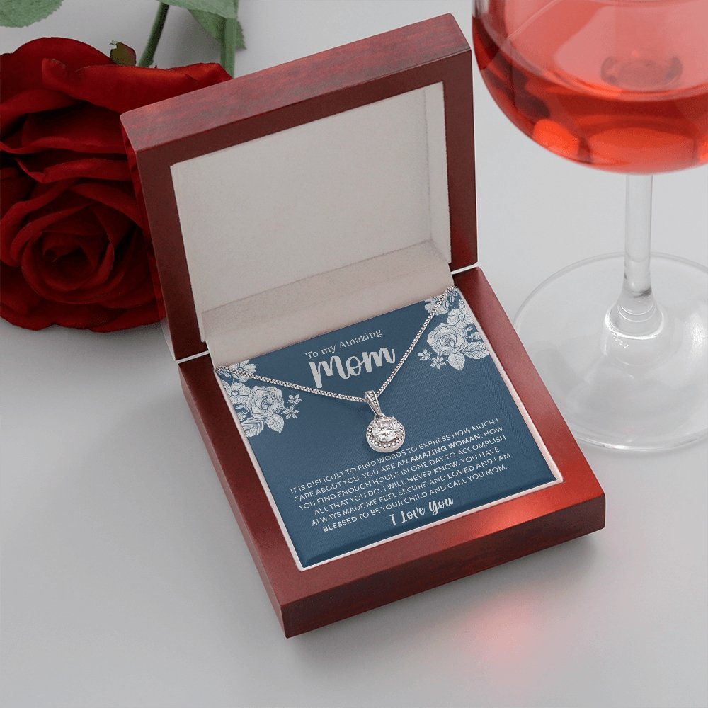 To My Amazing Mom | It Is Difficult To Find Words | Jewelry | C30187TR, lx-C30187, PB23-WOOD, PROD-2030773, PT-2646, TNM-1, USER-43062 | TageUnlimited