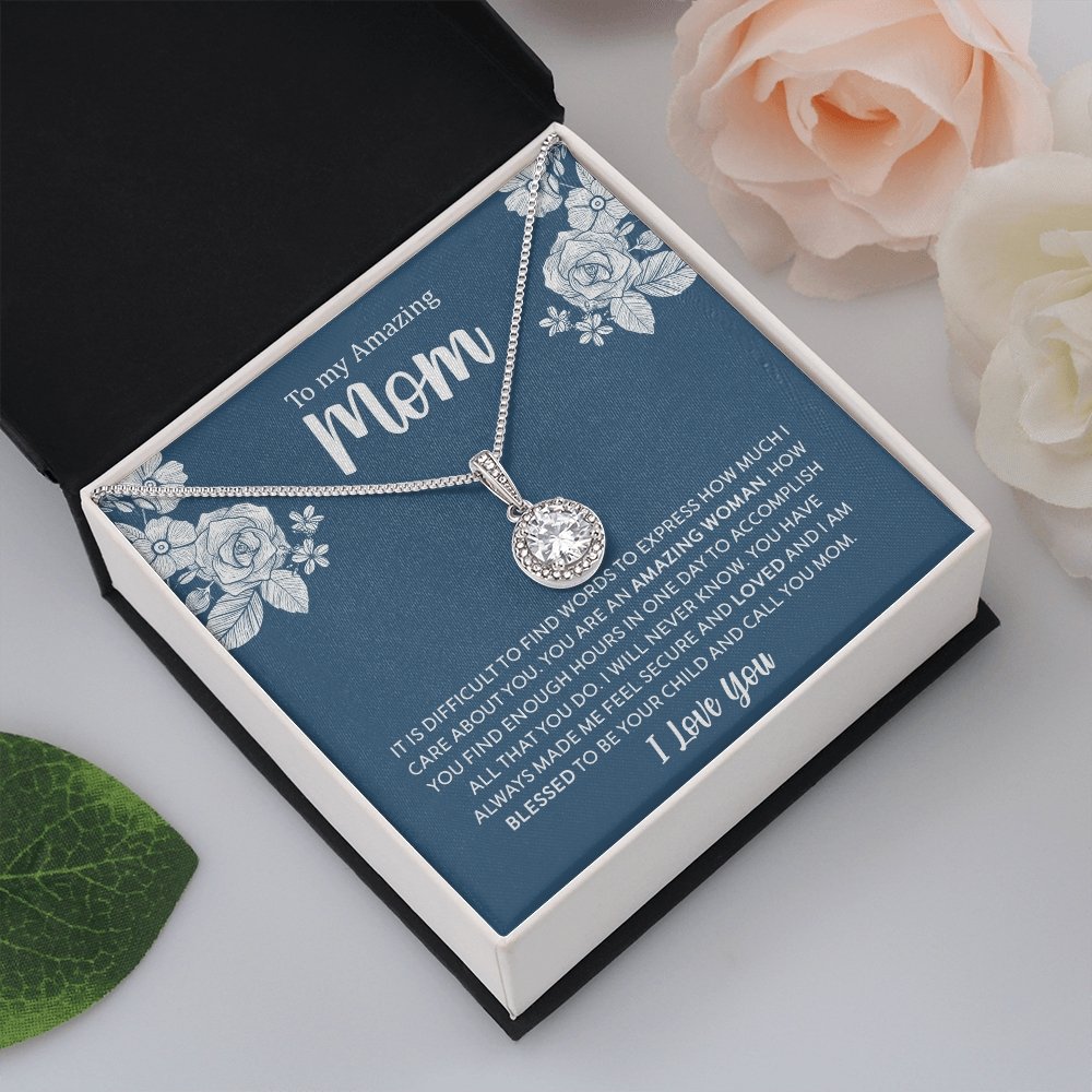 To My Amazing Mom | It Is Difficult To Find Words | Jewelry | C30187TR, lx-C30187, PB23-WOOD, PROD-2030773, PT-2646, TNM-1, USER-43062 | TageUnlimited