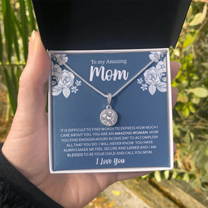 To My Amazing Mom | It Is Difficult To Find Words | Jewelry | C30187TR, lx-C30187, PB23-WOOD, PROD-2030773, PT-2646, TNM-1, USER-43062 | TageUnlimited