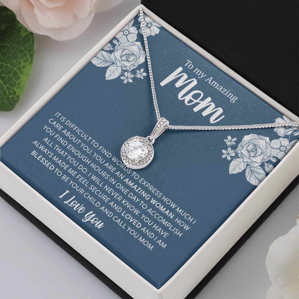 To My Amazing Mom | It Is Difficult To Find Words | Jewelry | C30187TR, lx-C30187, PB23-WOOD, PROD-2030773, PT-2646, TNM-1, USER-43062 | TageUnlimited