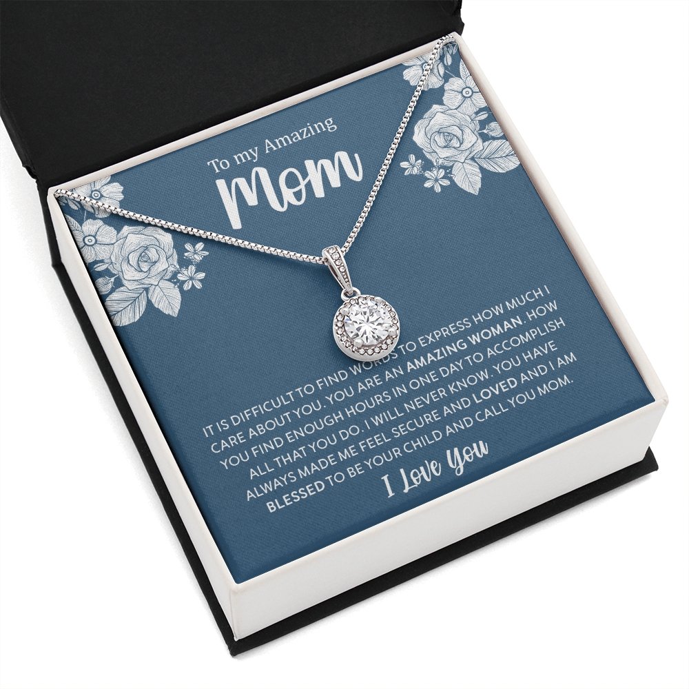 To My Amazing Mom | It Is Difficult To Find Words | Jewelry | C30187TR, lx-C30187, PB23-WOOD, PROD-2030773, PT-2646, TNM-1, USER-43062 | TageUnlimited