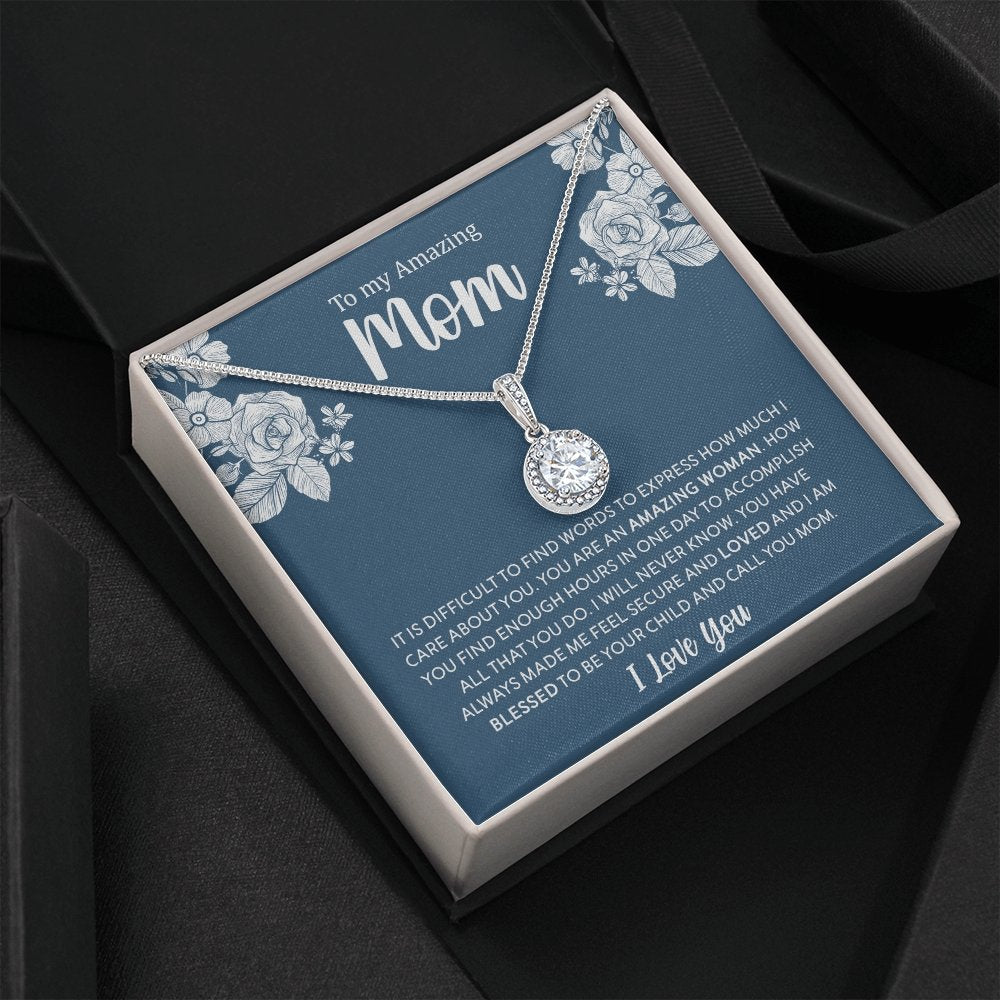 To My Amazing Mom | It Is Difficult To Find Words | Jewelry | C30187TR, lx-C30187, PB23-WOOD, PROD-2030773, PT-2646, TNM-1, USER-43062 | TageUnlimited