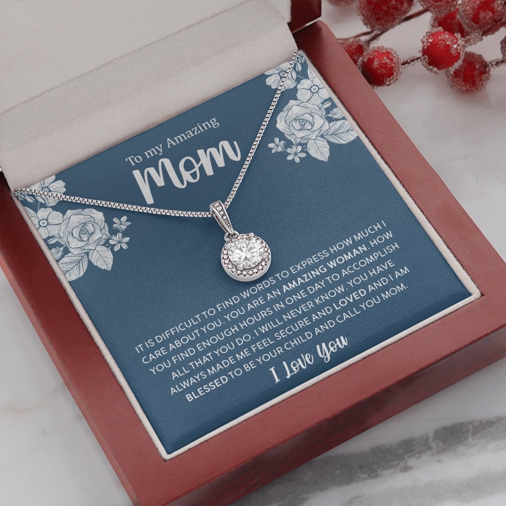 To My Amazing Mom | It Is Difficult To Find Words | Jewelry | C30187TR, lx-C30187, PB23-WOOD, PROD-2030773, PT-2646, TNM-1, USER-43062 | TageUnlimited