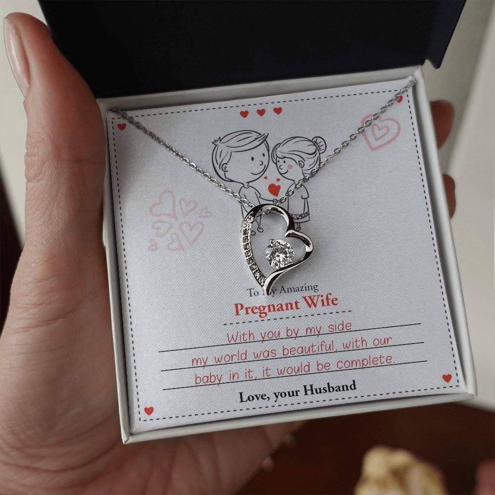 To My Amazing Pregnant Wife | With You By My Side (Forever Love Necklace) | Jewelry | C30025TG, C30025TR, lx-C30025, PB23-WOOD, PROD-2079590, PT-781, TNM-1, USER-43062 | TageUnlimited