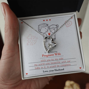 To My Amazing Pregnant Wife | With You By My Side (Forever Love Necklace) | Jewelry | C30025TG, C30025TR, lx-C30025, PB23-WOOD, PROD-2079590, PT-781, TNM-1, USER-43062 | TageUnlimited