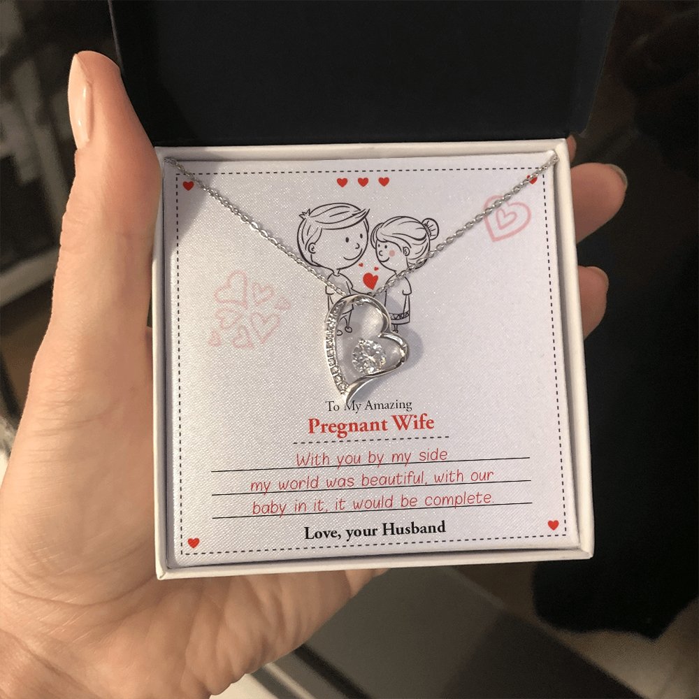 To My Amazing Pregnant Wife | With You By My Side (Forever Love Necklace) | Jewelry | C30025TG, C30025TR, lx-C30025, PB23-WOOD, PROD-2079590, PT-781, TNM-1, USER-43062 | TageUnlimited