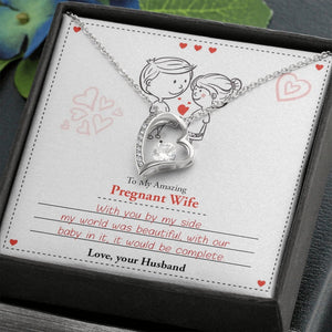To My Amazing Pregnant Wife | With You By My Side (Forever Love Necklace) | Jewelry | C30025TG, C30025TR, lx-C30025, PB23-WOOD, PROD-2079590, PT-781, TNM-1, USER-43062 | TageUnlimited