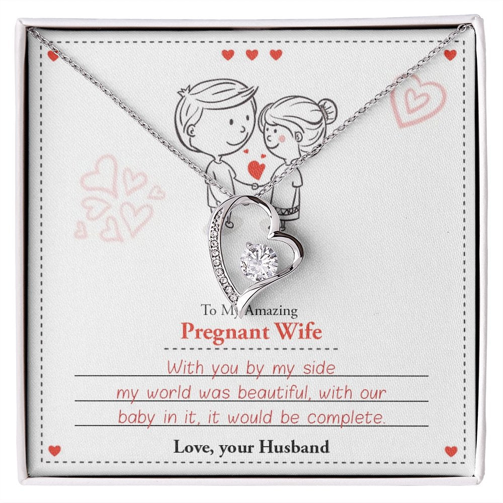 To My Amazing Pregnant Wife | With You By My Side (Forever Love Necklace) | Jewelry | C30025TG, C30025TR, lx-C30025, PB23-WOOD, PROD-2079590, PT-781, TNM-1, USER-43062 | TageUnlimited