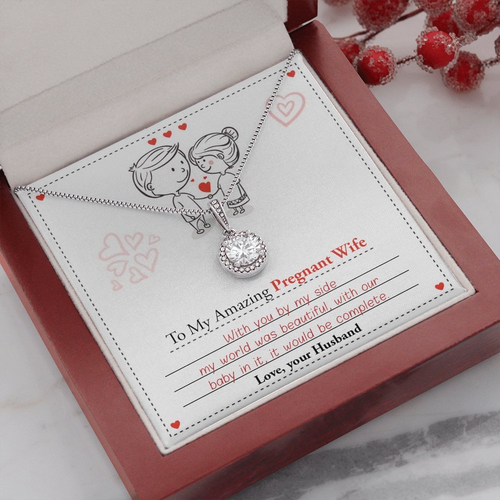 To My Amazing Pregnant Wife | With You (Eternal Hope Necklace) | Jewelry | C30187TR, lx-C30187, PB23-WOOD, PROD-2083278, PT-2646, TNM-1, USER-43062 | TageUnlimited